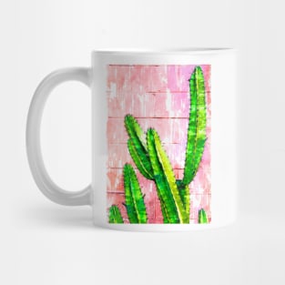 Green Cactus Pink Wall Marker Sketch Mug